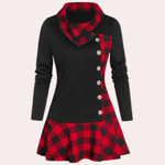 Midi-jurk met Ruitmotief en Knopen - Dresses - Jurkjes.co