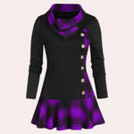 Midi-jurk met Ruitmotief en Knopen - Dresses - Jurkjes.co