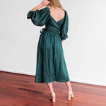 Midi Jurk met Smock Taille en Knoopdetail - Women Summer Dress - Jurkjes.co