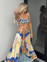 Midi Jurk met Spaghetti Bandjes en Print - Group11 - Jurkjes.co