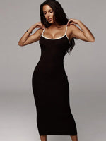 Midi Jurk met Spaghettibandjes en Open Rug - Midi Dresses - Jurkjes.co