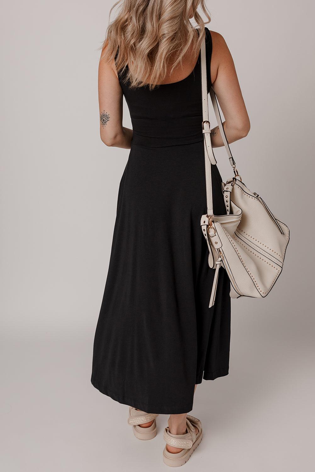 Midi Jurk met Split en Ronde Hals - Midi Dresses - Jurkjes.co