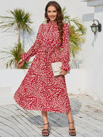 Midi Jurk met Staalhals en Dierenprint - Midi Dresses - Jurkjes.co