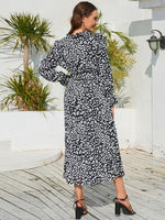 Midi Jurk met Staalhals en Dierenprint - Midi Dresses - Jurkjes.co