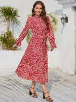 Midi Jurk met Staalhals en Dierenprint - Midi Dresses - Jurkjes.co