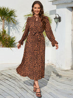 Midi Jurk met Staalhals en Dierenprint - Midi Dresses - Jurkjes.co