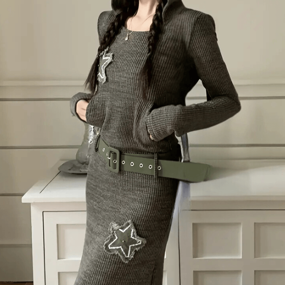 Midi Jurk met Sterrenpatroon - Women Summer Dress - Jurkjes.co