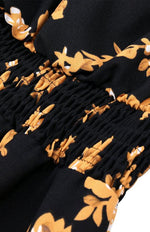 Midi Jurk met Strapless Ontwerp en Bloemenprint - Midi Dresses - Jurkjes.co