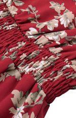 Midi Jurk met Strapless Ontwerp en Bloemenprint - Midi Dresses - Jurkjes.co