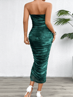 Midi Jurk met Strapless Ontwerp en Kleurverloop - Midi Dresses - Jurkjes.co