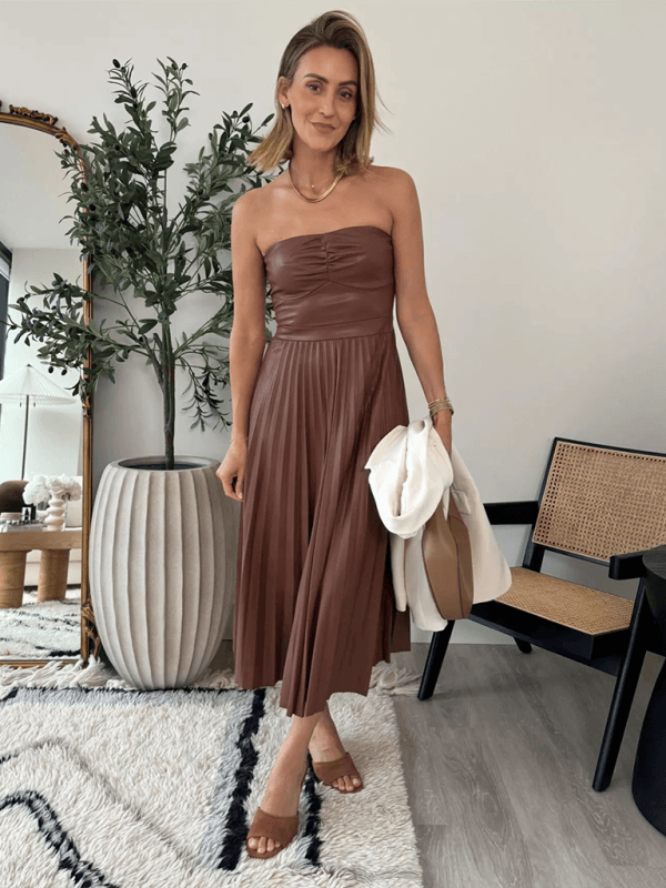 Midi Jurk met Strapless Ontwerp - Group4 - Jurkjes.co