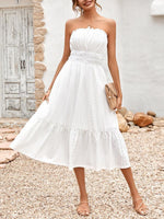 Midi Jurk met Strapless Ontwerp - Mini Dresses - Jurkjes.co