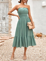 Midi Jurk met Strapless Ontwerp - Mini Dresses - Jurkjes.co