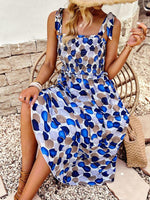 Midi Jurk met Strikbandjes en Abstracte Print - Midi Dresses - Jurkjes.co