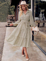 Midi Jurk met Strikceintuur en Bloemenprint - Maxi Dresses - Jurkjes.co