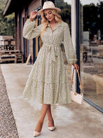 Midi Jurk met Strikceintuur en Bloemenprint - Maxi Dresses - Jurkjes.co