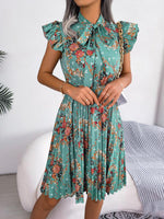 Midi Jurk met Strikceintuur en Bloemenprint - Mini Dresses - Jurkjes.co