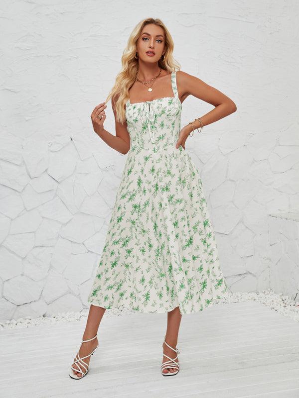 Midi Jurk met Strikdetail en Bloemenprint - Midi Dresses - Jurkjes.co