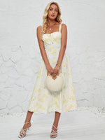 Midi Jurk met Strikdetail en Bloemenprint - Midi Dresses - Jurkjes.co