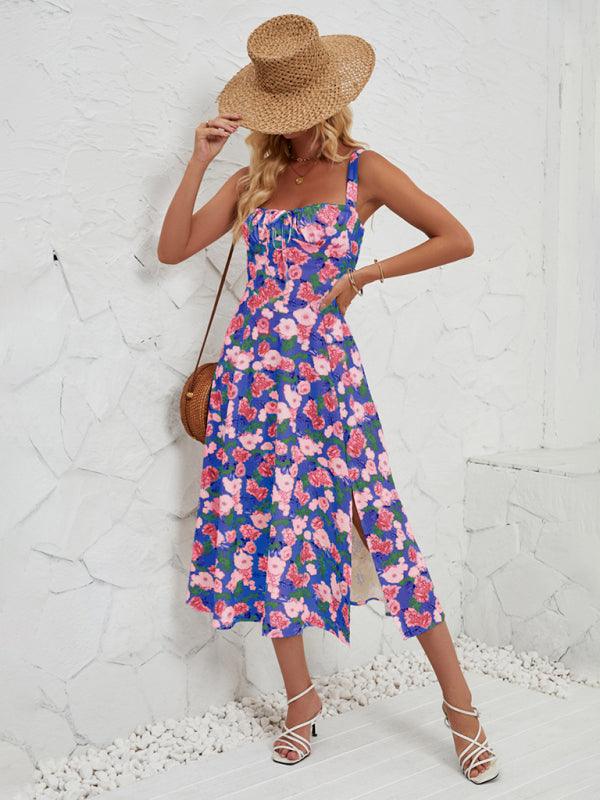 Midi Jurk met Strikdetail en Bloemenprint - Midi Dresses - Jurkjes.co