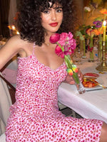 Midi Jurk met Sweetheart Hals en Bloemenprint - Midi Dresses - Jurkjes.co