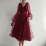 Midi-jurk met Transparante Mouwen - CB - Dresses - Jurkjes.co