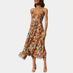 Midi-jurk met Tropisch Patroon - Women Summer Dress - Jurkjes.co
