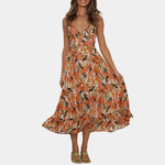 Midi-jurk met Tropisch Patroon - Women Summer Dress - Jurkjes.co