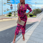 Midi Jurk met Tropische Print - Dresses - Jurkjes.co