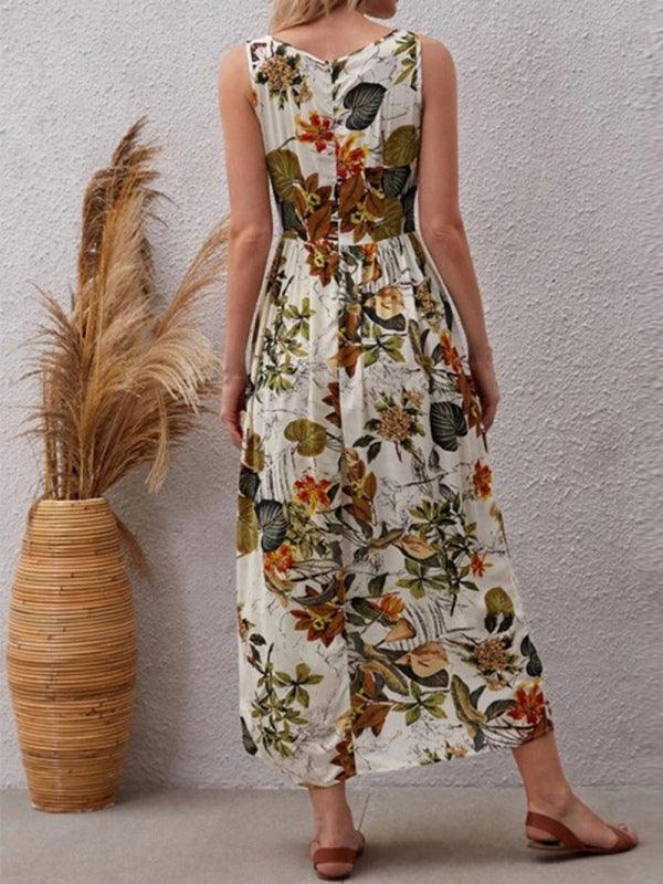 Midi Jurk met Tropische Print - Group2 - Jurkjes.co