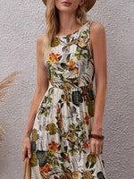 Midi Jurk met Tropische Print - Group2 - Jurkjes.co