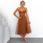Midi Jurk met Tulle en Spaghettibandjes - Women Summer Dress - Jurkjes.co