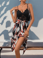 Midi Jurk met V-hals en Abstracte Print - Group3 - Jurkjes.co