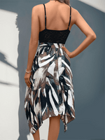 Midi Jurk met V-hals en Abstracte Print - Group3 - Jurkjes.co