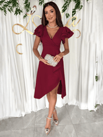 Midi Jurk met V-hals en Asymmetrische Zoom - Midi Dresses - Jurkjes.co