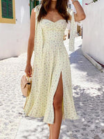 Midi Jurk met V-hals en Bloemenprint - Group5 - Jurkjes.co