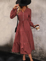 Midi Jurk met V-hals en Bloemenprint - Group7 - Jurkjes.co