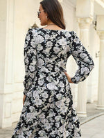 Midi Jurk met V-hals en Bloemenprint - Group9 - Jurkjes.co