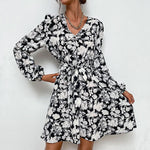 Midi Jurk met V-hals en Bloemenprint - Maxi Dresses - Jurkjes.co