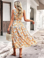Midi Jurk met V-hals en Bloemenprint - Maxi Dresses - Jurkjes.co