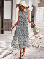 Midi Jurk met V-hals en Bloemenprint - Maxi Dresses - Jurkjes.co