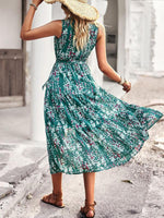 Midi Jurk met V-hals en Bloemenprint - Maxi Dresses - Jurkjes.co