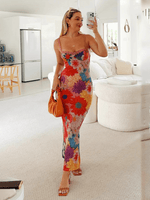 Midi Jurk met V-hals en Bloemenprint - Maxi Dresses - Jurkjes.co