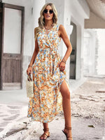 Midi Jurk met V-hals en Bloemenprint - Maxi Dresses - Jurkjes.co