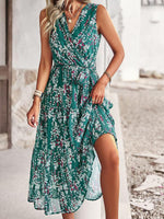 Midi Jurk met V-hals en Bloemenprint - Maxi Dresses - Jurkjes.co