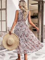 Midi Jurk met V-hals en Bloemenprint - Maxi Dresses - Jurkjes.co