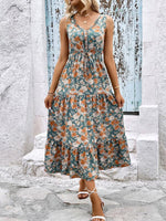Midi Jurk met V-hals en Bloemenprint - Midi Dresses - Jurkjes.co