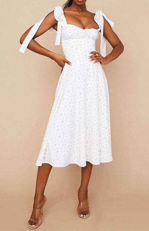 Midi Jurk met V-hals en Bloemenprint - Midi Dresses - Jurkjes.co