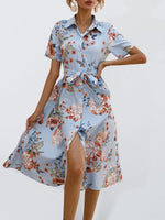 Midi Jurk met V-hals en Bloemenprint - Midi Dresses - Jurkjes.co