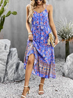 Midi Jurk met V-hals en Bloemenprint - Midi Dresses - Jurkjes.co